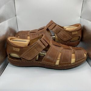 Pikolinos Tarifa Flat Sandals Men's 9-9.5 US/43 EU Cuero Brown Calfskin Leather